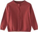 Girls Classic Knit Cardigan School 𝗨niform Sweater Crewneck Button Front Outerwear Kids Girls Fuzzy Zip