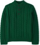 Baby Boys' and Toddler Quarter Button Cable Knit Pullover Sweater
