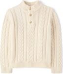 Baby Boys' and Toddler Quarter Button Cable Knit Pullover Sweater