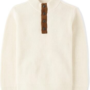 Baby Girls' and Toddler Quarter Button Pullover Sweater