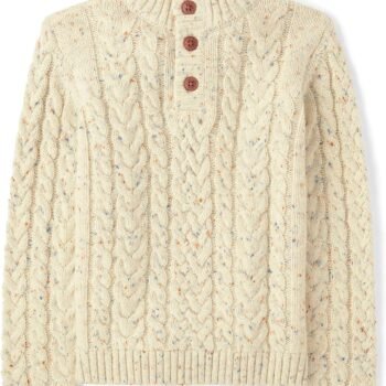 Boys and Toddler Mock Neck Cable Knit Sweater